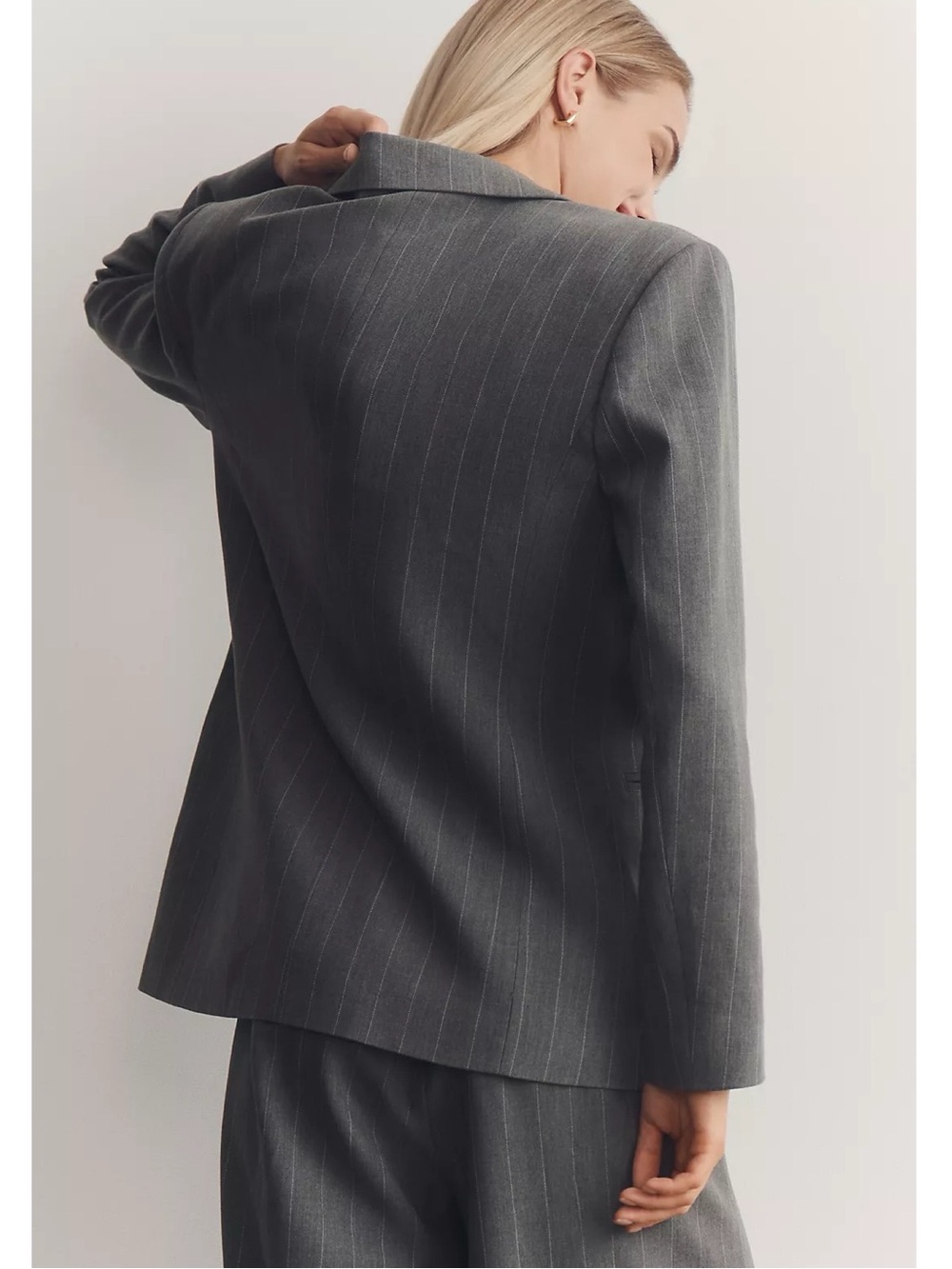 Anthropologie Maeve Rue Oversized Blazer Gray - Picture 7 of 8
